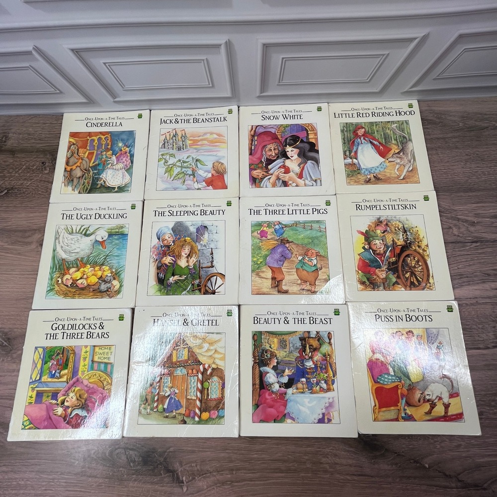Leap Frog Once-Upon-A-Time Tales Childrens Books Set 12 Vintage 1992 Multicolor